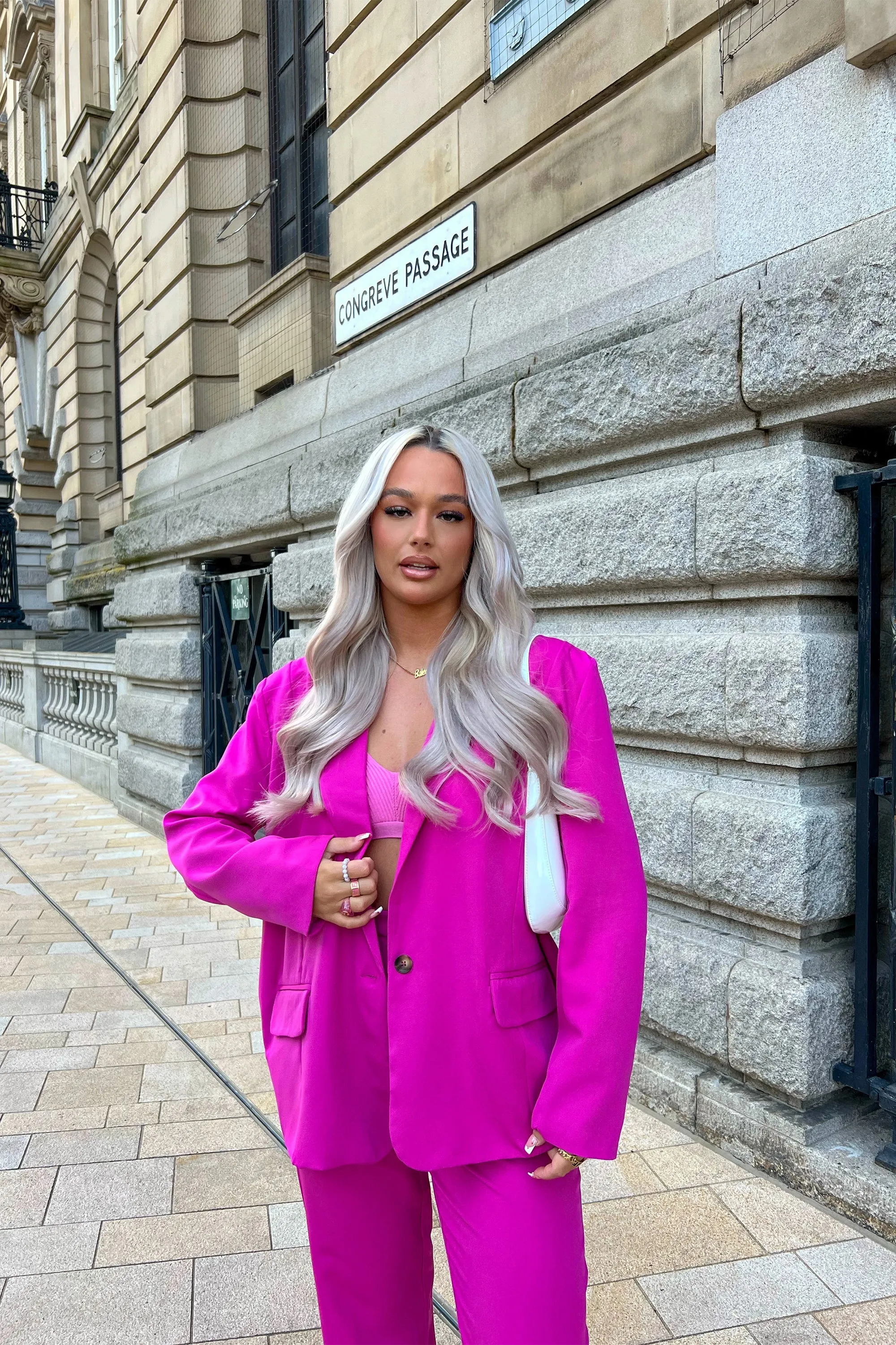 Oversized Dad Blazer Pink sold by Public Desire