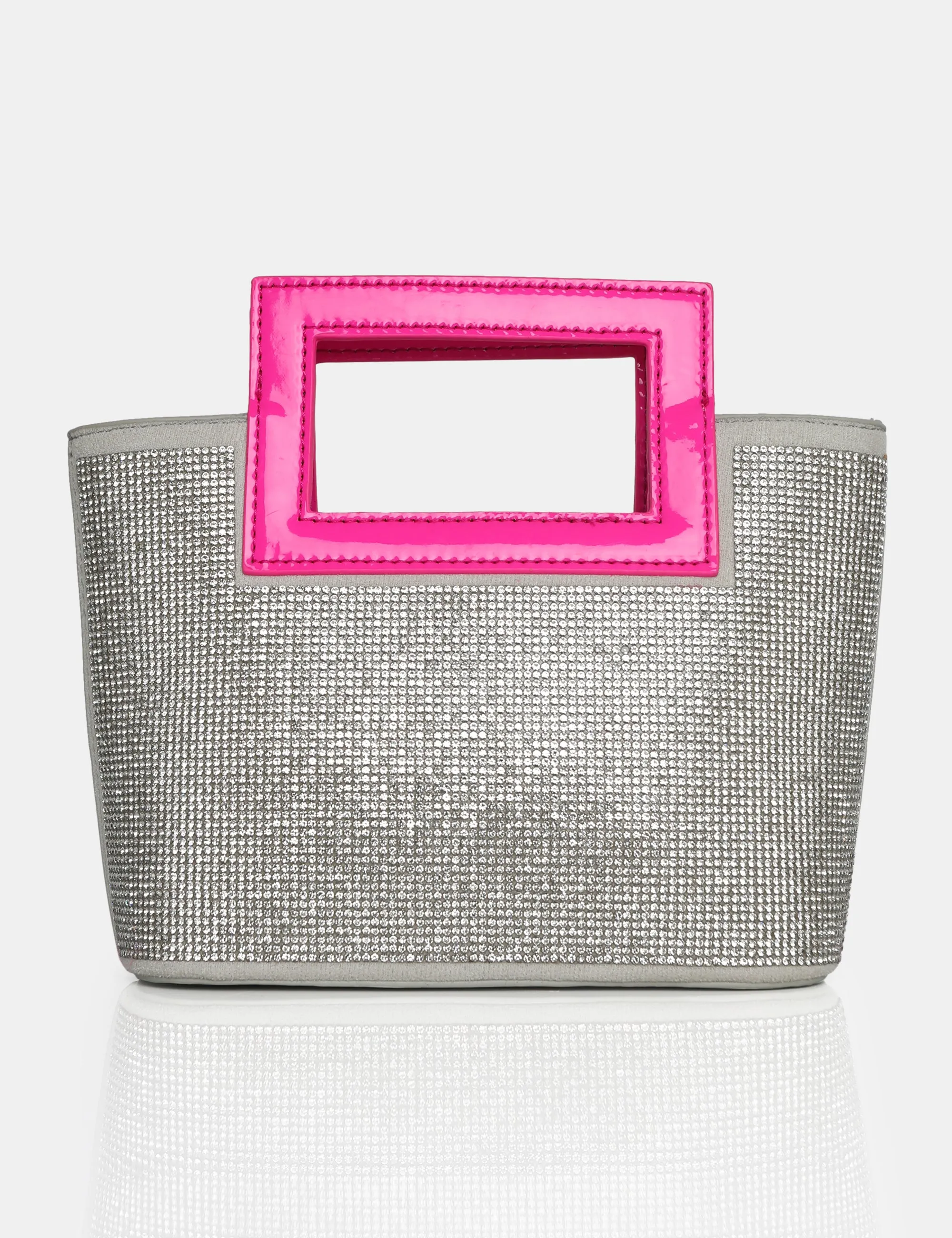 The Lustre Silver Pu Diamante Bag sold by Public Desire