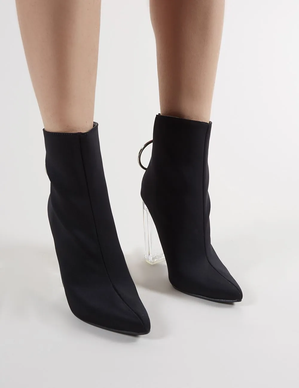 Fierce Clear Perspex Block Heel Ankle Boots in Black sold by Public Desire product image thumbnail 2