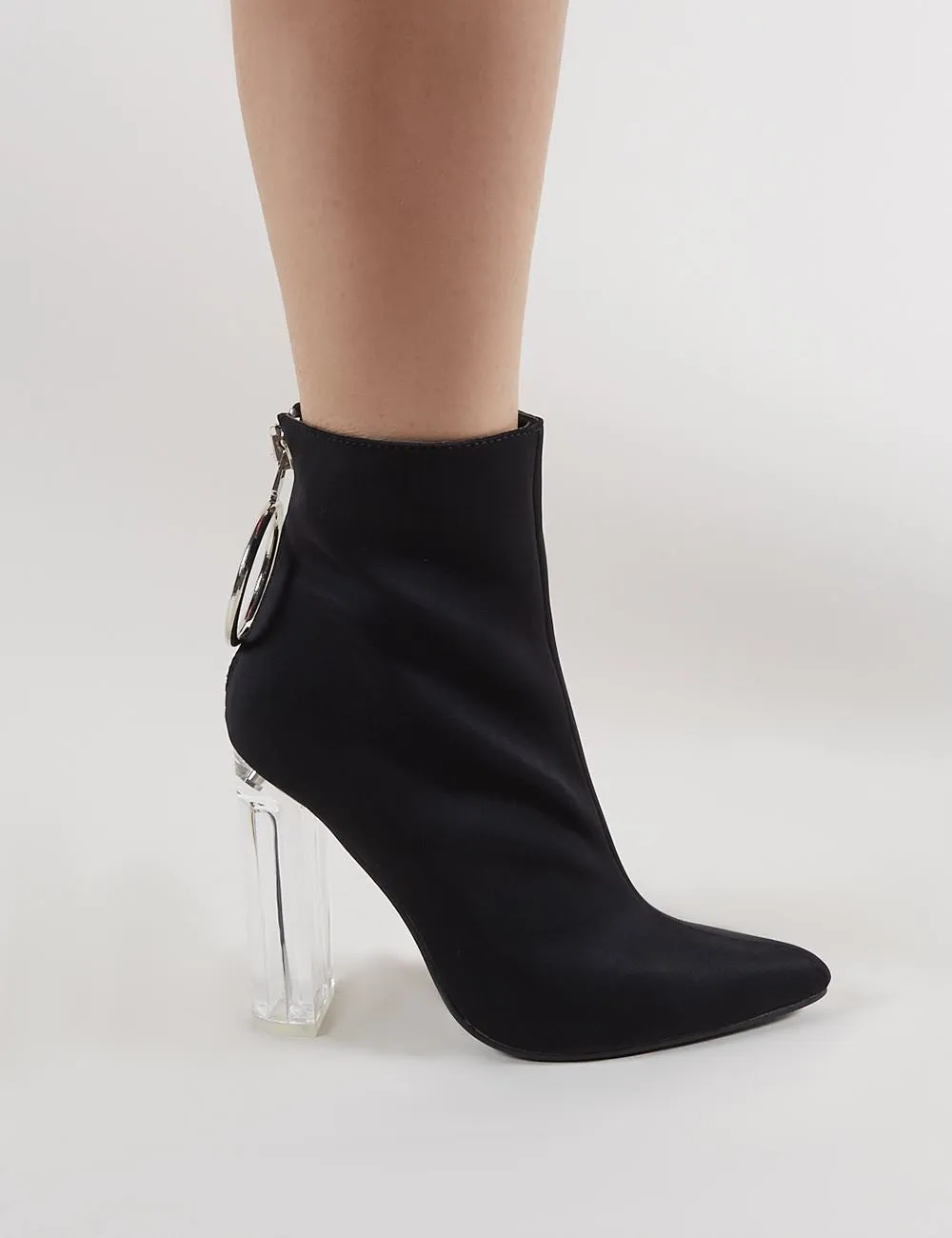 Fierce Clear Perspex Block Heel Ankle Boots in Black sold by Public Desire product image thumbnail 5