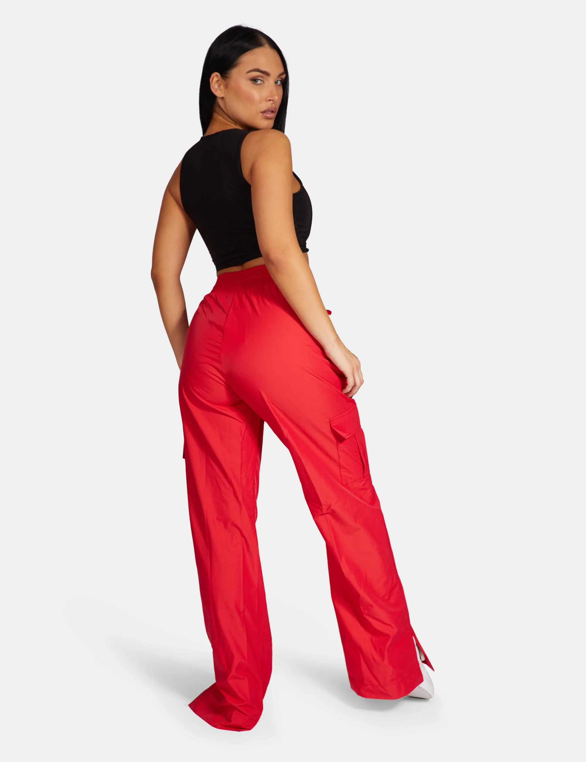Split Hem Cargo Trousers Red sold by Public Desire product image thumbnail 4