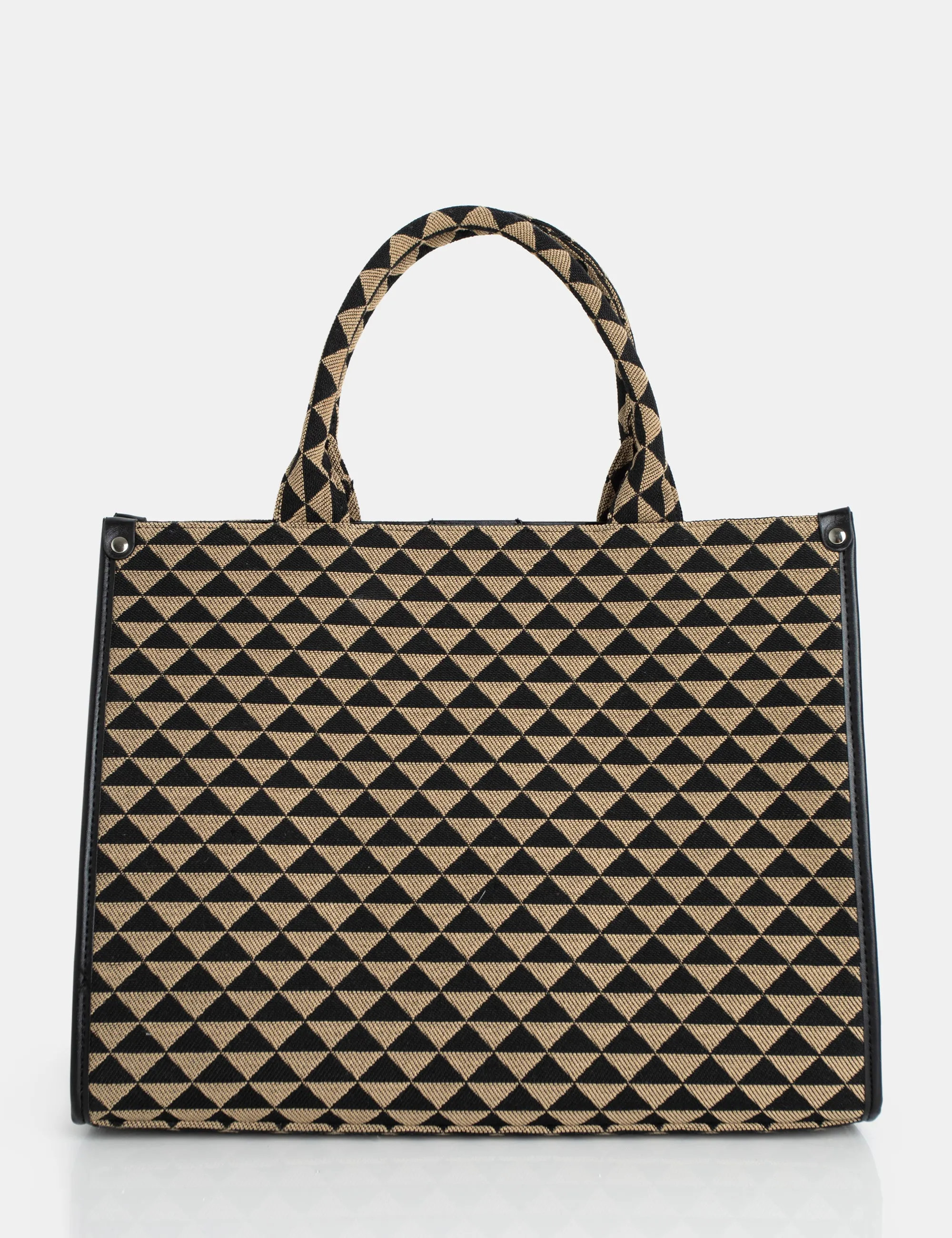The Bali Beige Pyramid Print Tote Canvas Bag sold by Public Desire product image thumbnail 2