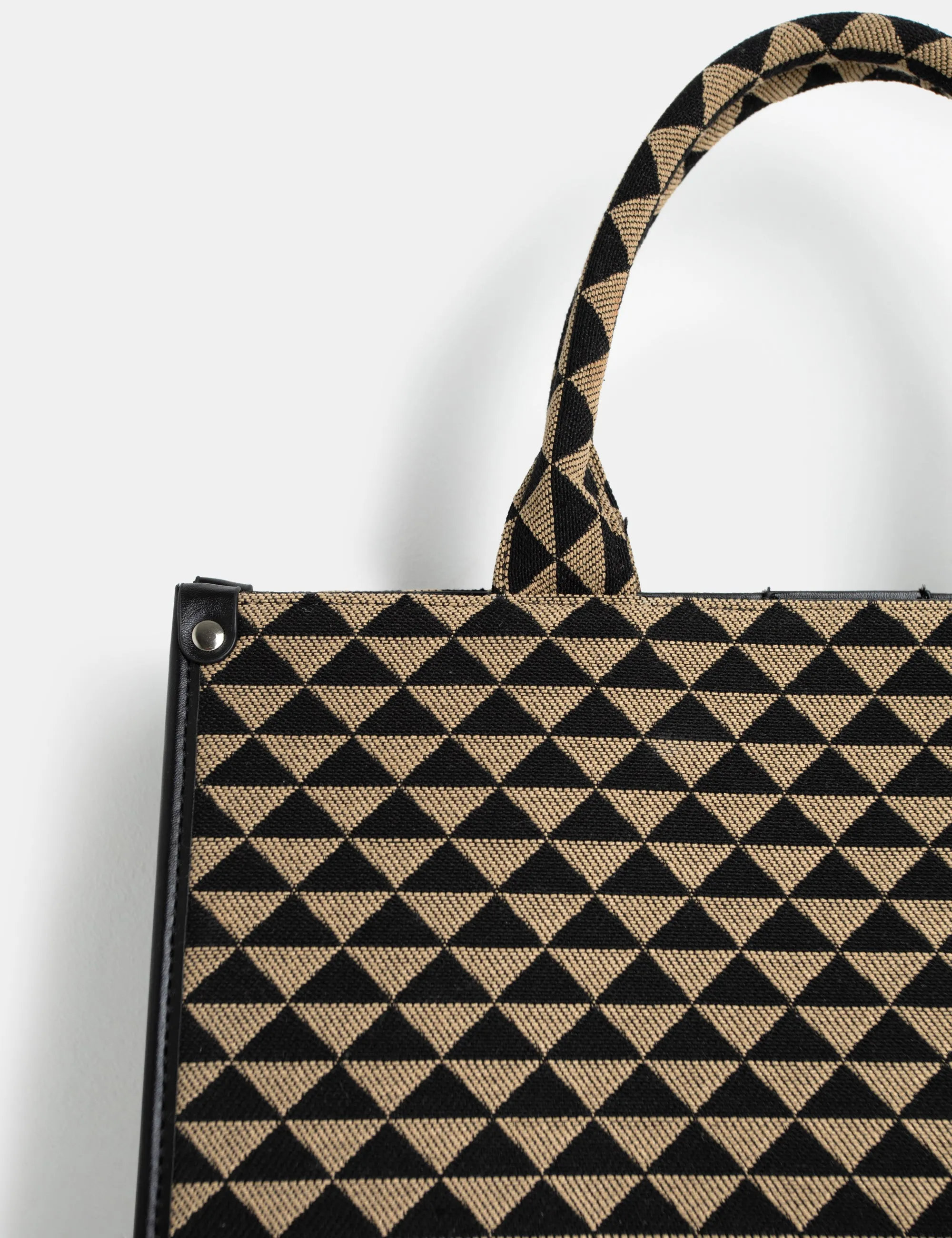The Bali Beige Pyramid Print Tote Canvas Bag sold by Public Desire product image thumbnail 3