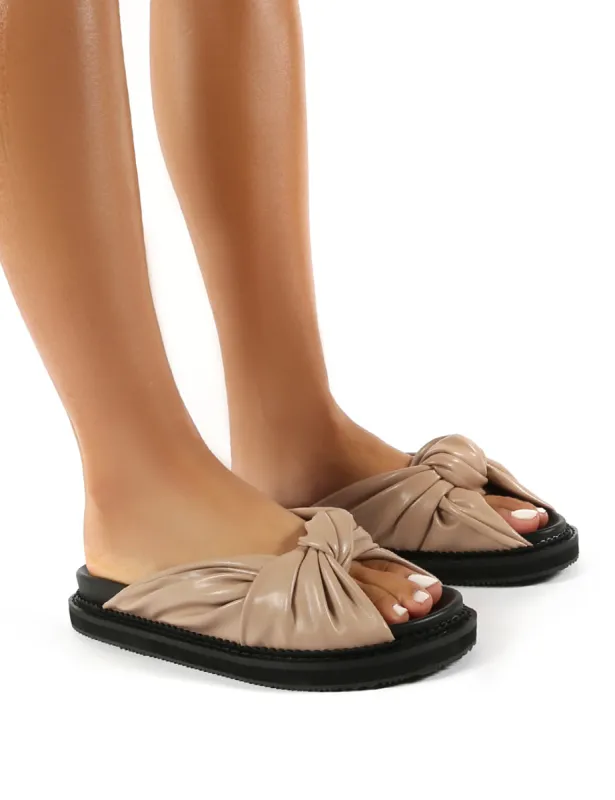 Bay Nude PU Knot Detail Sandals sold by Public Desire