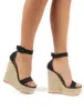Amalie Black Espadrille Wedge Heeled Sandals sold by Public Desire