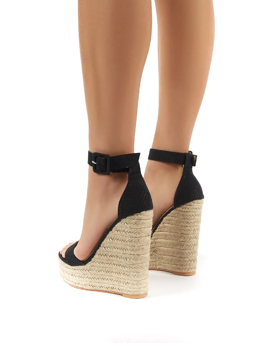 Amalie Black Espadrille Wedge Heeled Sandals sold by Public Desire product image thumbnail 3