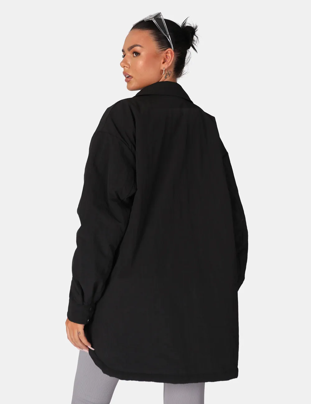 Padded Oversized Shacket Black sold by Public Desire product image thumbnail 3