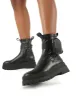 Thought Black Pu Pocket Chunky Sole Ankle Boot sold by Public Desire