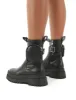 Thought Black Pu Pocket Chunky Sole Ankle Boot sold by Public Desire