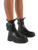Thought Black Pu Pocket Chunky Sole Ankle Boot sold by Public Desire