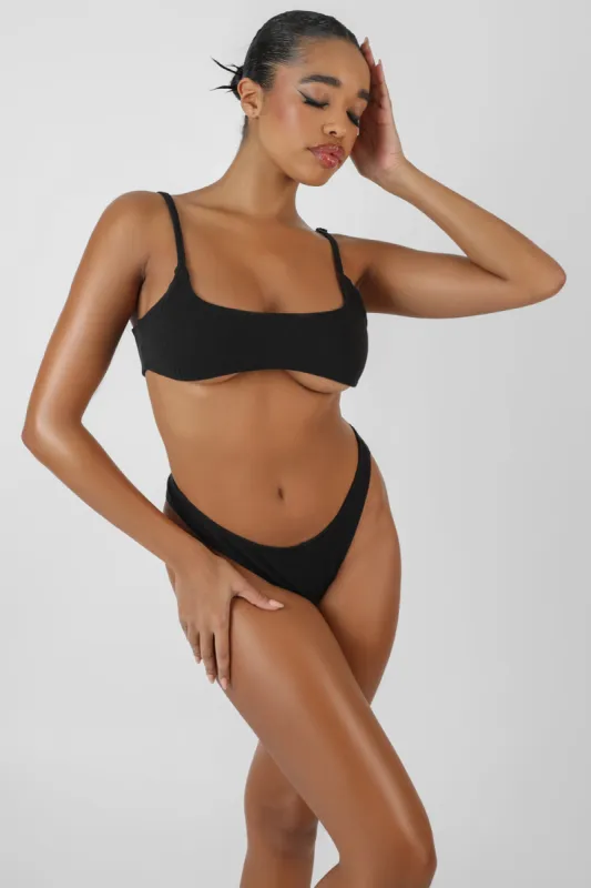 Underbust Ribbed Bra Black sold by Public Desire