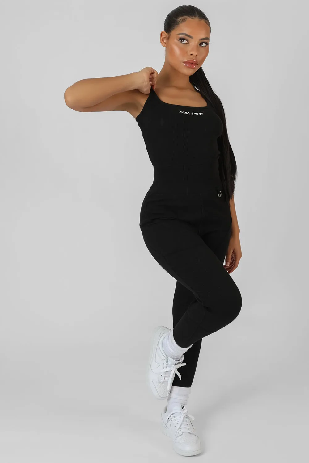Pocket Detail Kaiia Sport Legging Unitard Black sold by Public Desire product image thumbnail 3