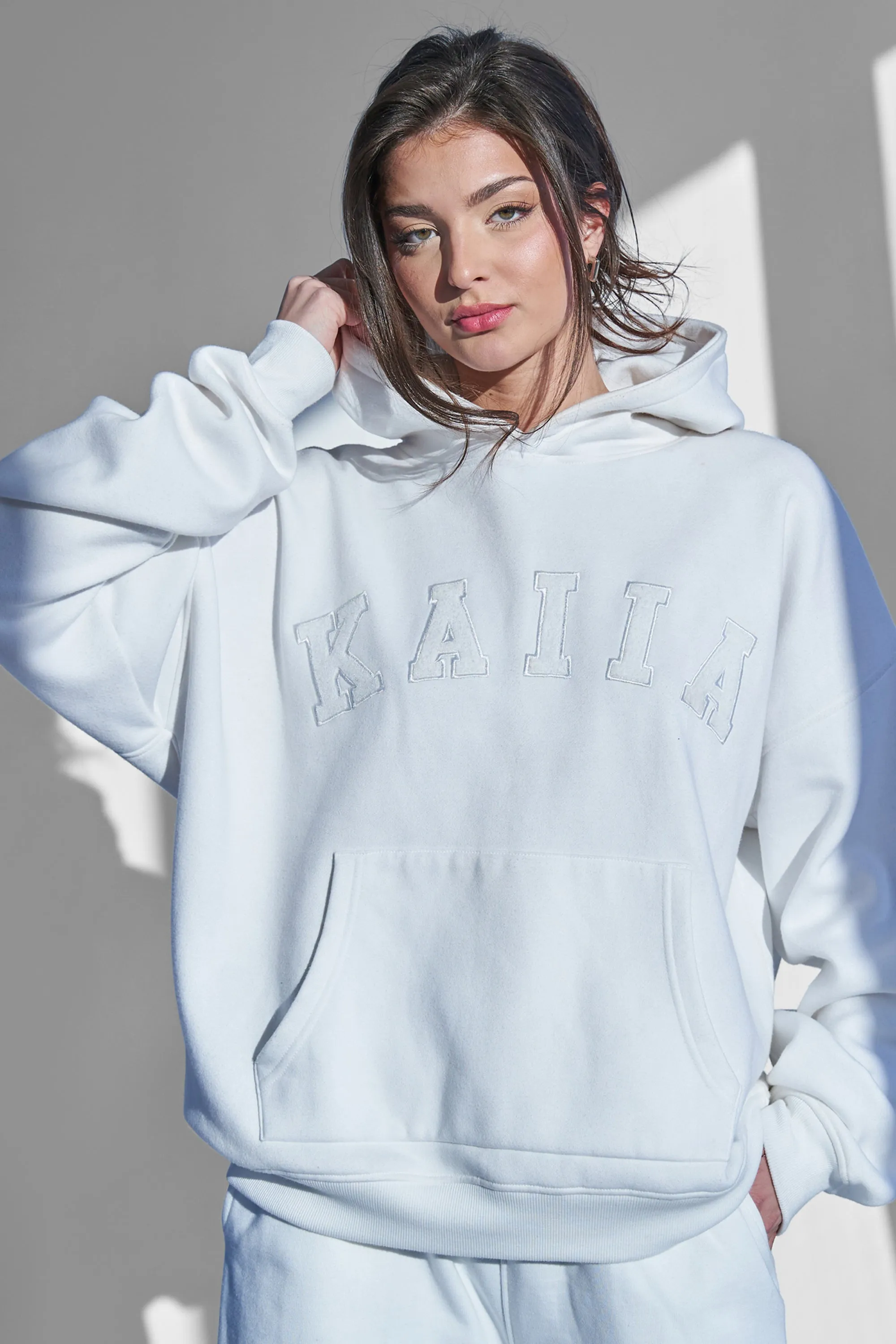 KAIIA SLOGAN OVERSIZED HOODIE WHITE sold by Public Desire product image thumbnail 4