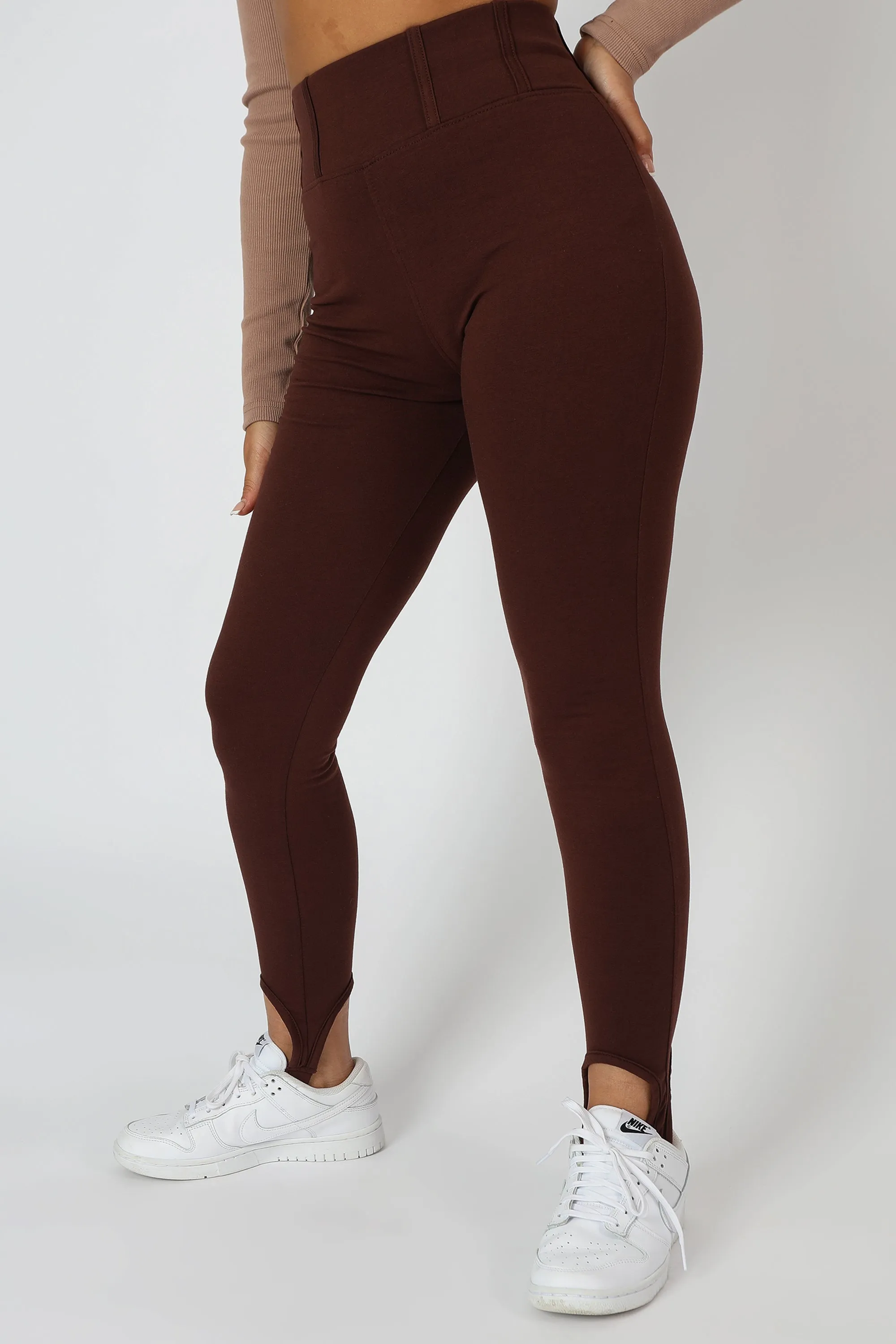 Scoop Stirrup Corset Legging Chocolate sold by Public Desire product image thumbnail 2