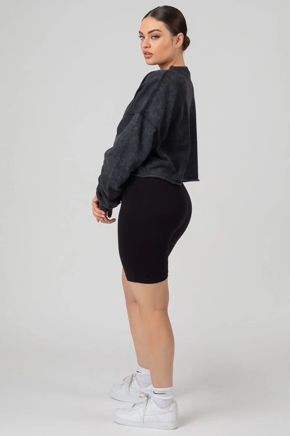 Double Ended Zip Cropped Sweat Acid Wash sold by Public Desire product image thumbnail 3
