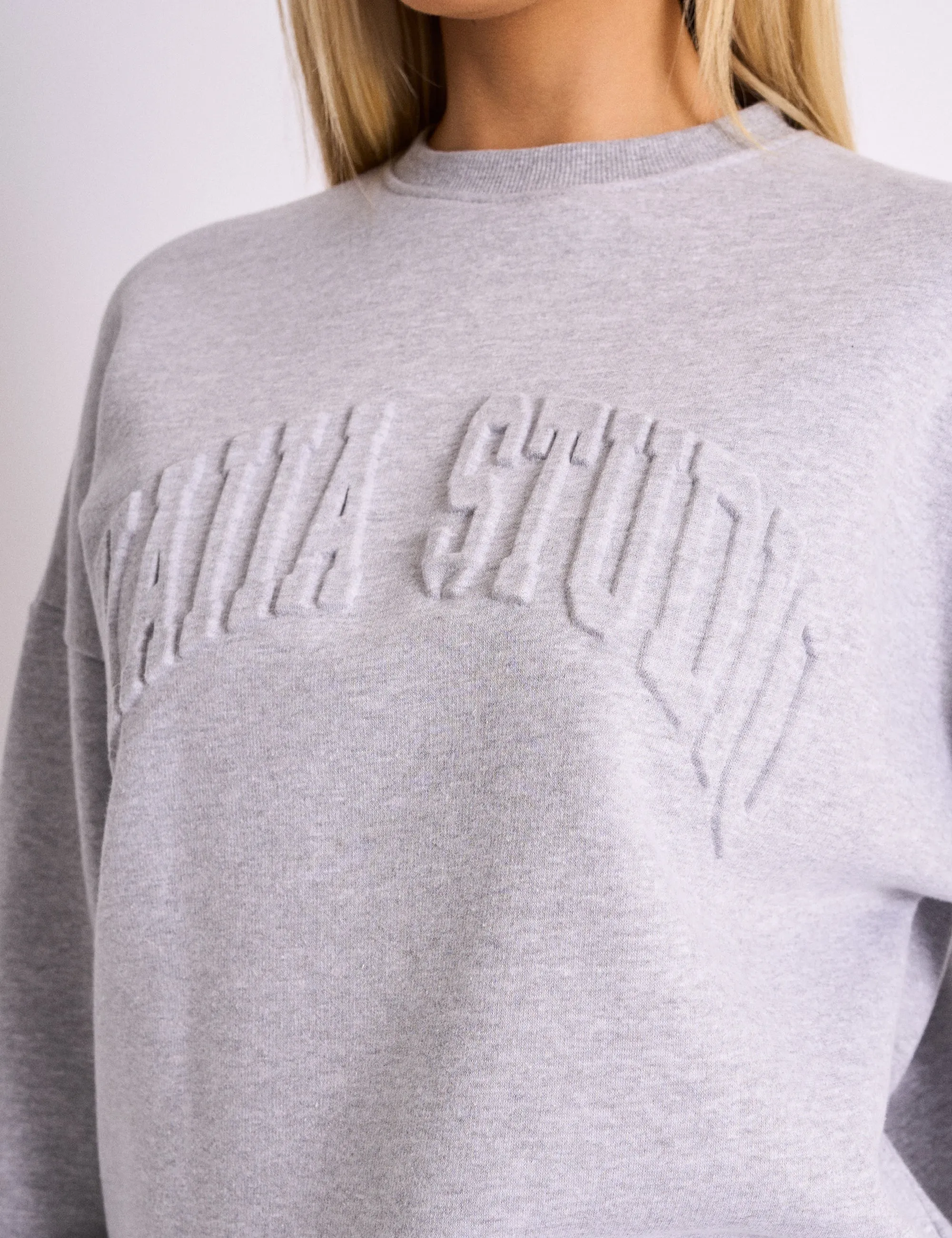 Kaiia Studio Embossed Logo Oversized Sweatshirt Grey Marl sold by Public Desire product image thumbnail 2