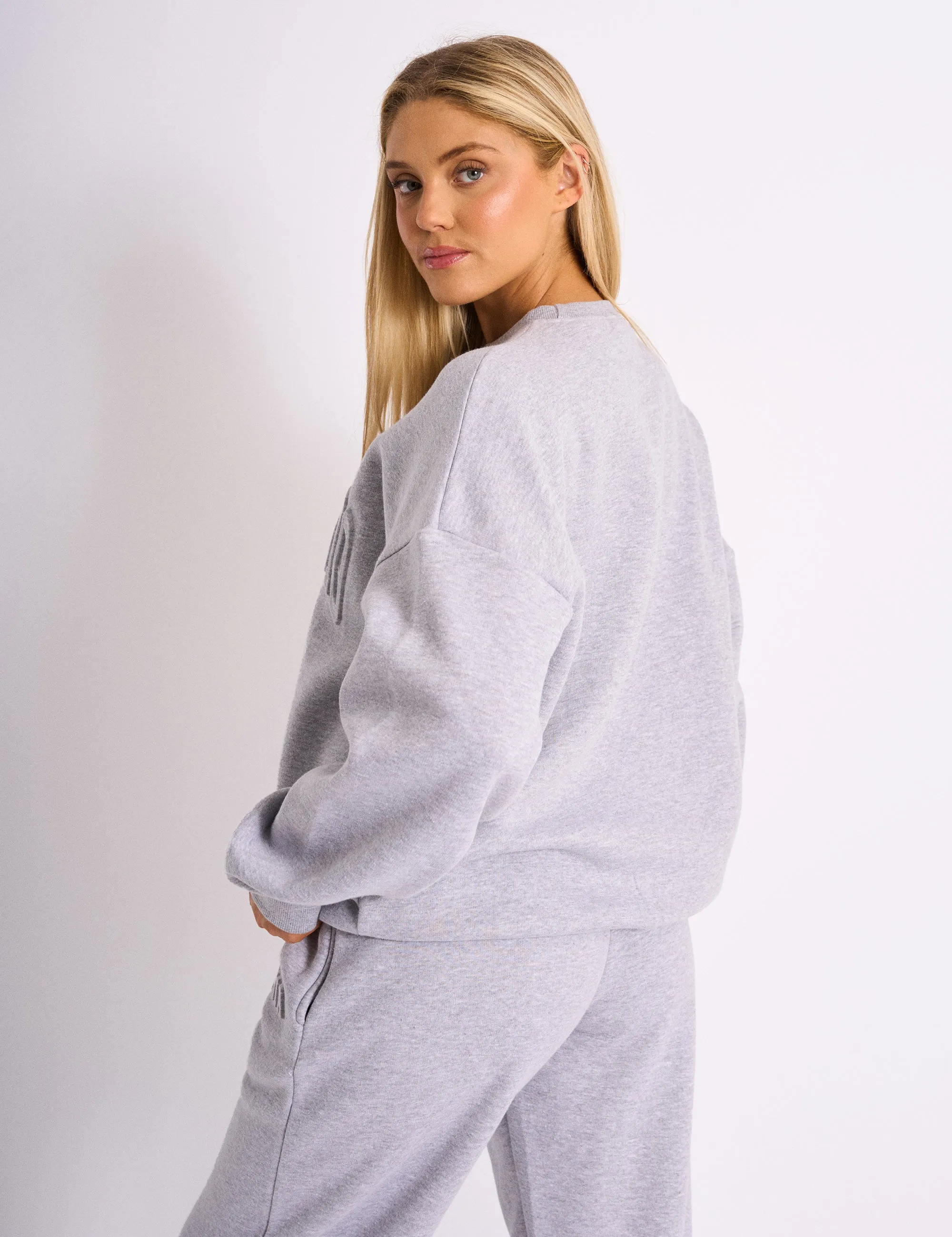 Kaiia Studio Embossed Logo Oversized Sweatshirt Grey Marl sold by Public Desire product image thumbnail 3