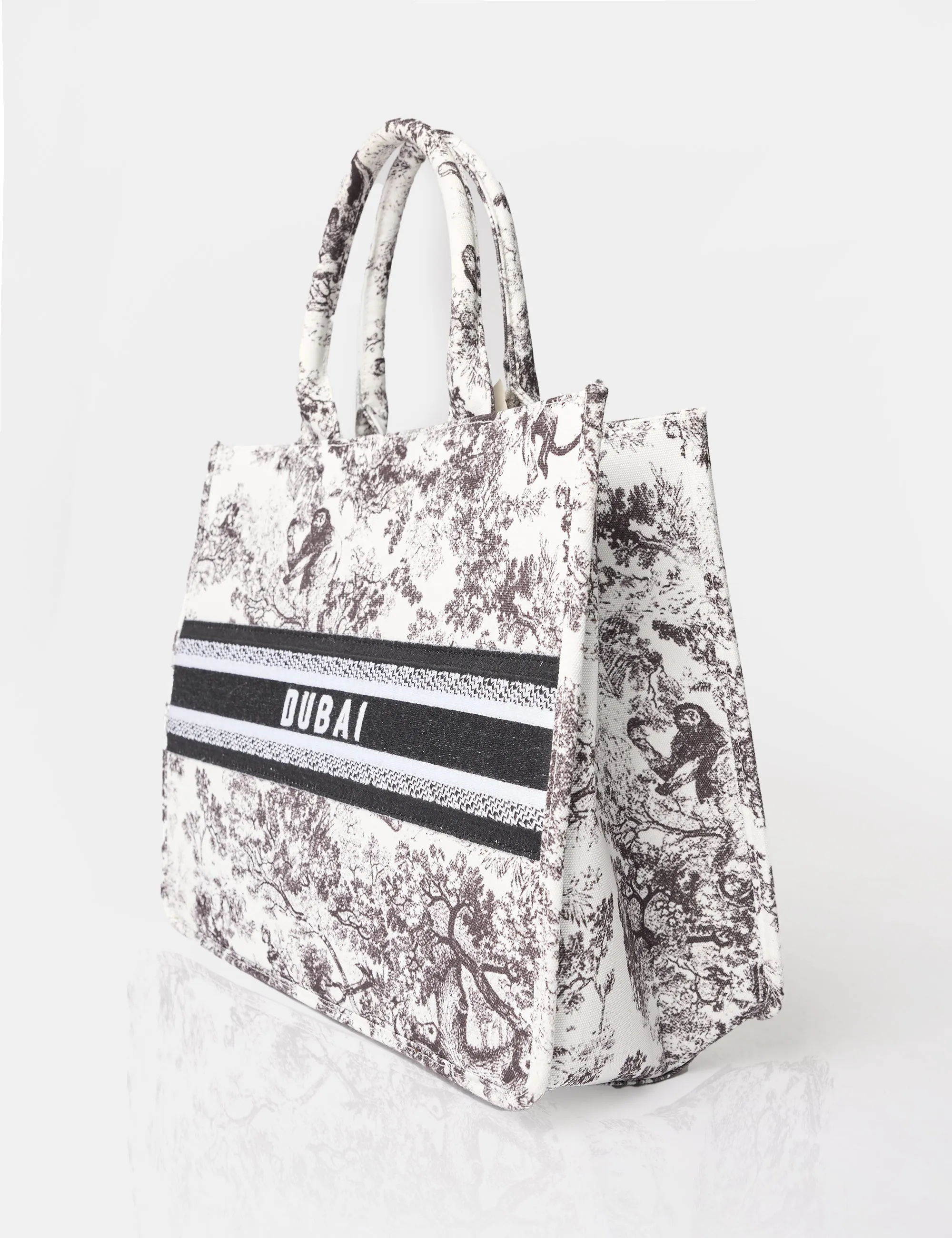 The Dubai Black Oversized Canvas Tote Bag sold by Public Desire