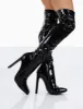 Kenza X Public Desire Pyrite Black Patent over the Knee Heeled Boots sold by Public Desire