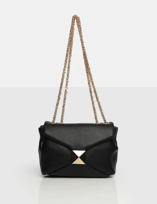 The Kenny Black PU Stud Shoulder Bag made by Public Desire