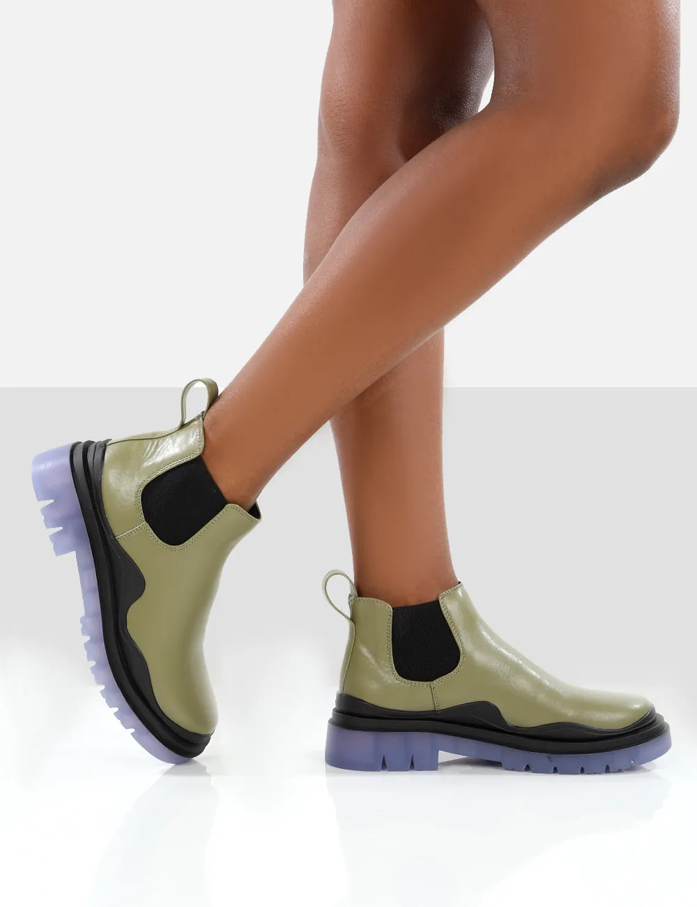 Myth Green Chunky Sole Chelsea Boots sold by Public Desire product image thumbnail 4