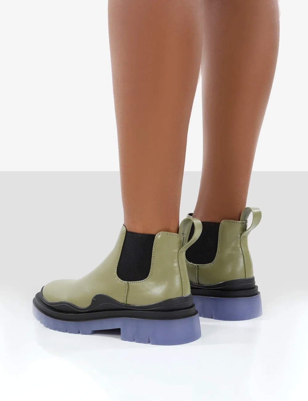 Myth Green Chunky Sole Chelsea Boots sold by Public Desire product image thumbnail 2
