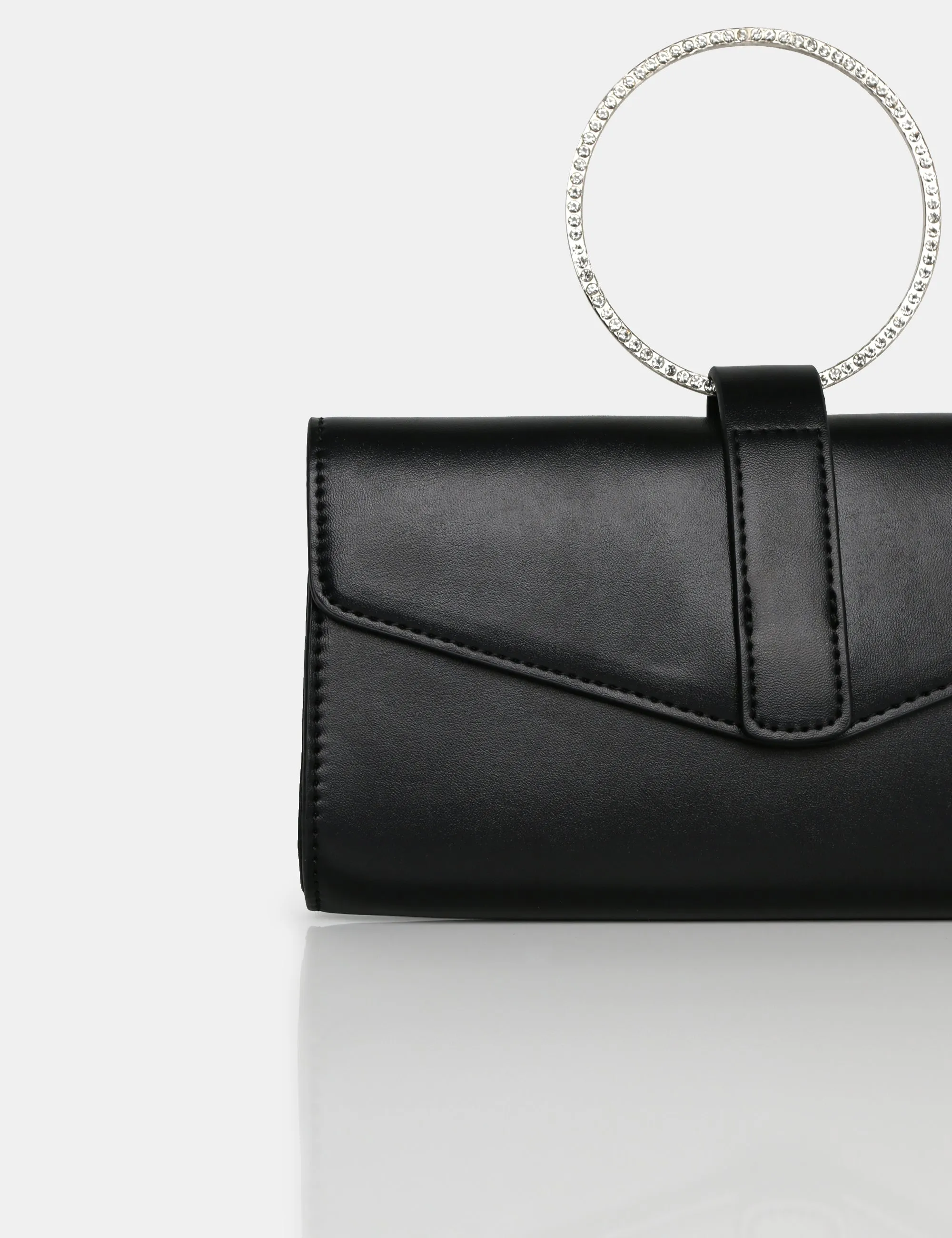The Pammy Black Pu Diamante Handle Envelope Clutch sold by Public Desire product image thumbnail 3