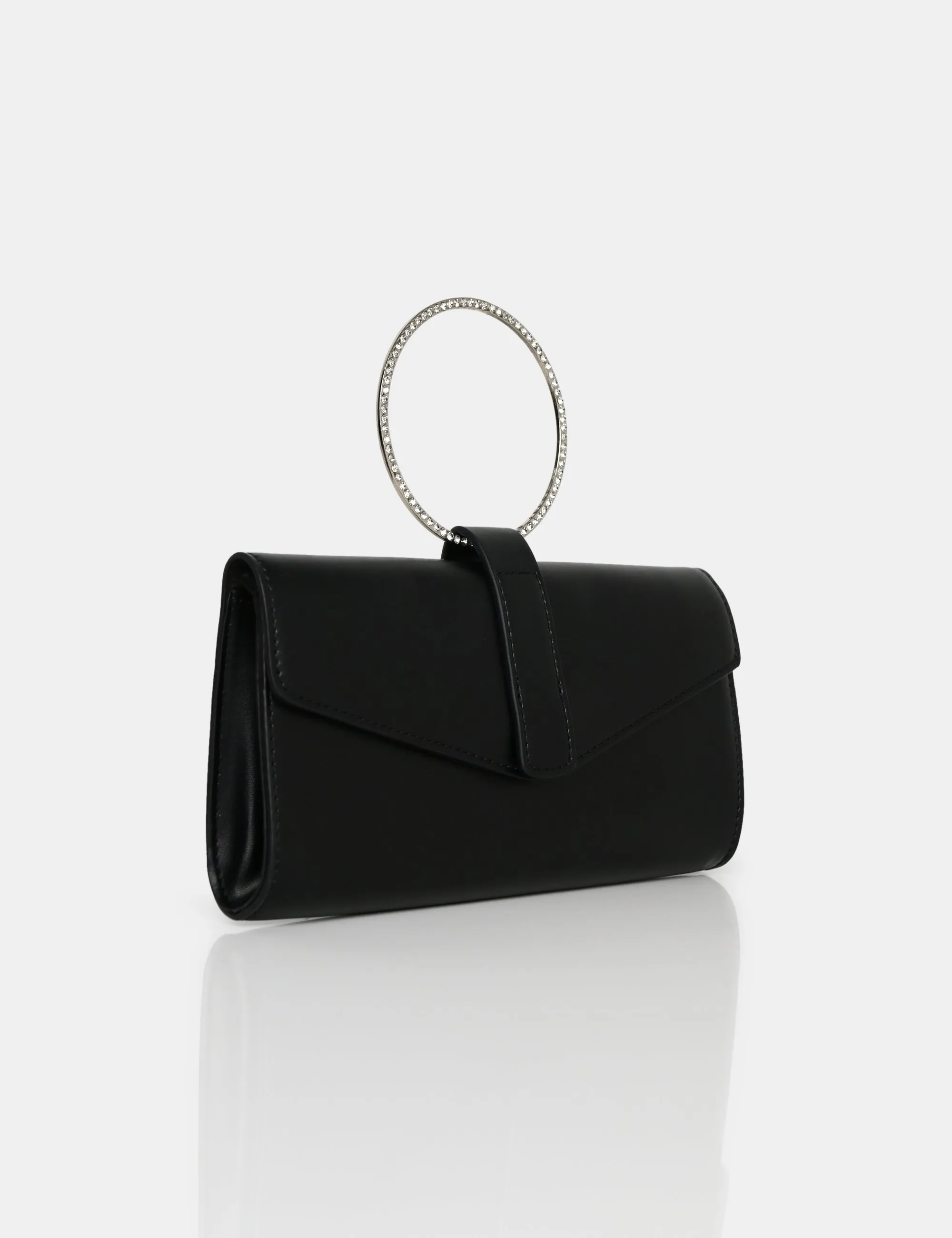 The Pammy Black Pu Diamante Handle Envelope Clutch sold by Public Desire product image thumbnail 2
