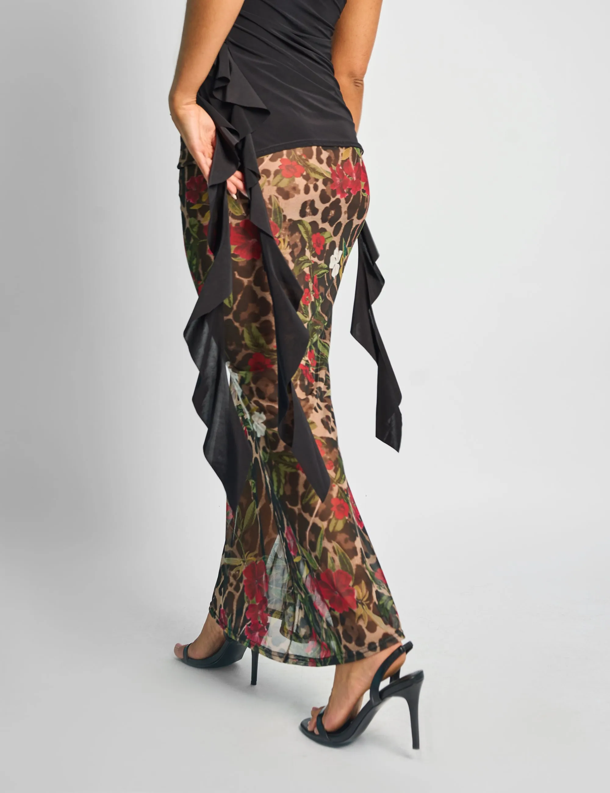 Printed Mesh Maxi Skirt Multi sold by Public Desire product image thumbnail 3