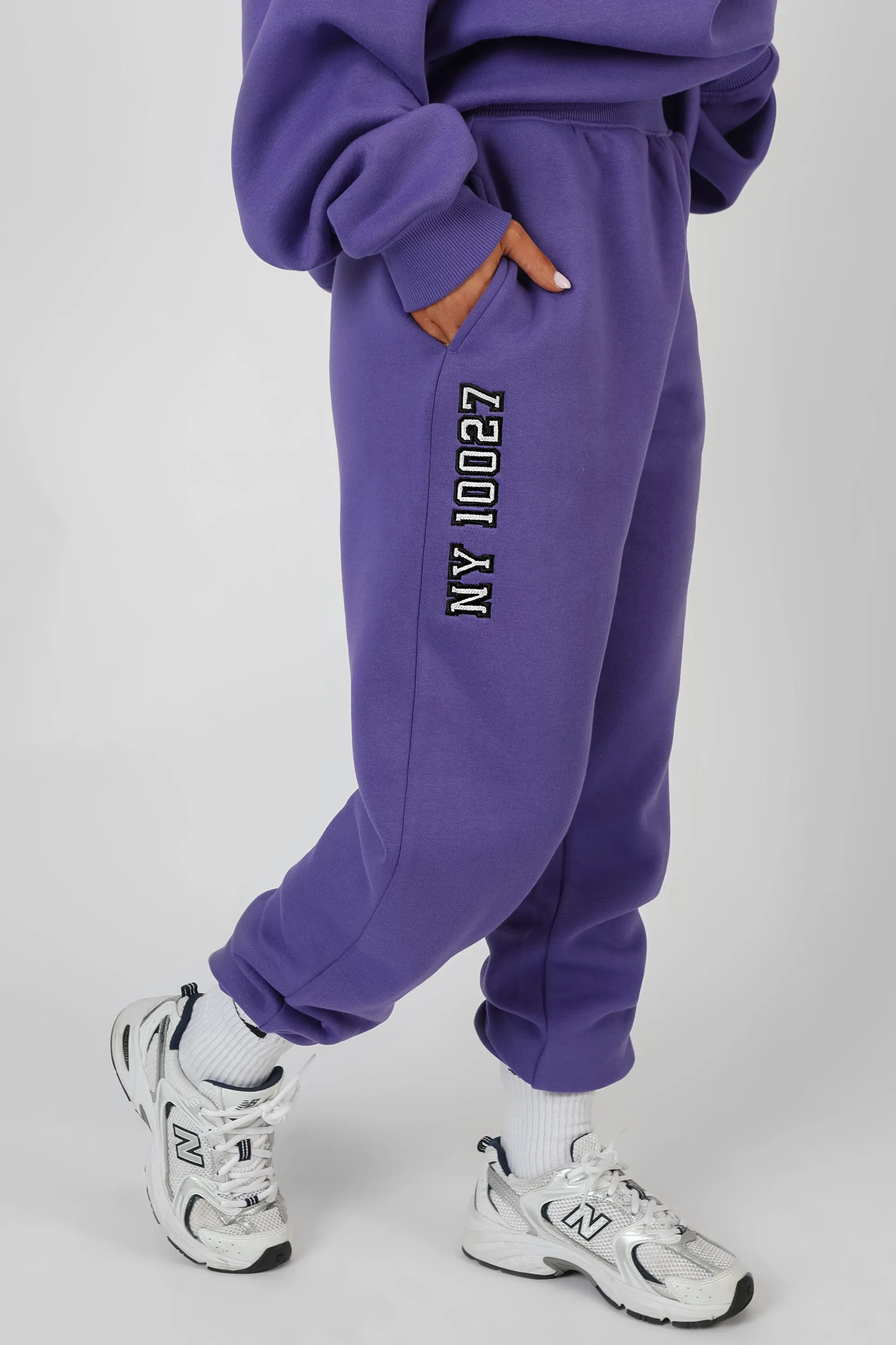 Embroidered Slogan 90'S Jogger Purple sold by Public Desire product image thumbnail 2