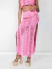 Ladder Detail Maxi Skirt Pink sold by Public Desire