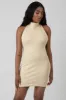 High Neck Backless Dress Butter sold by Public Desire