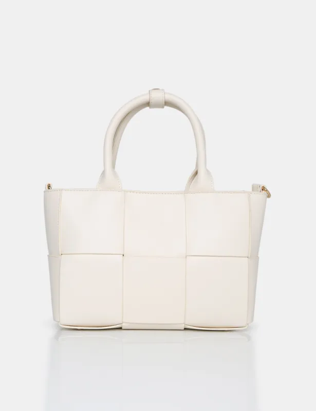 The Rumi Ecru Small Tote Handbag sold by Public Desire