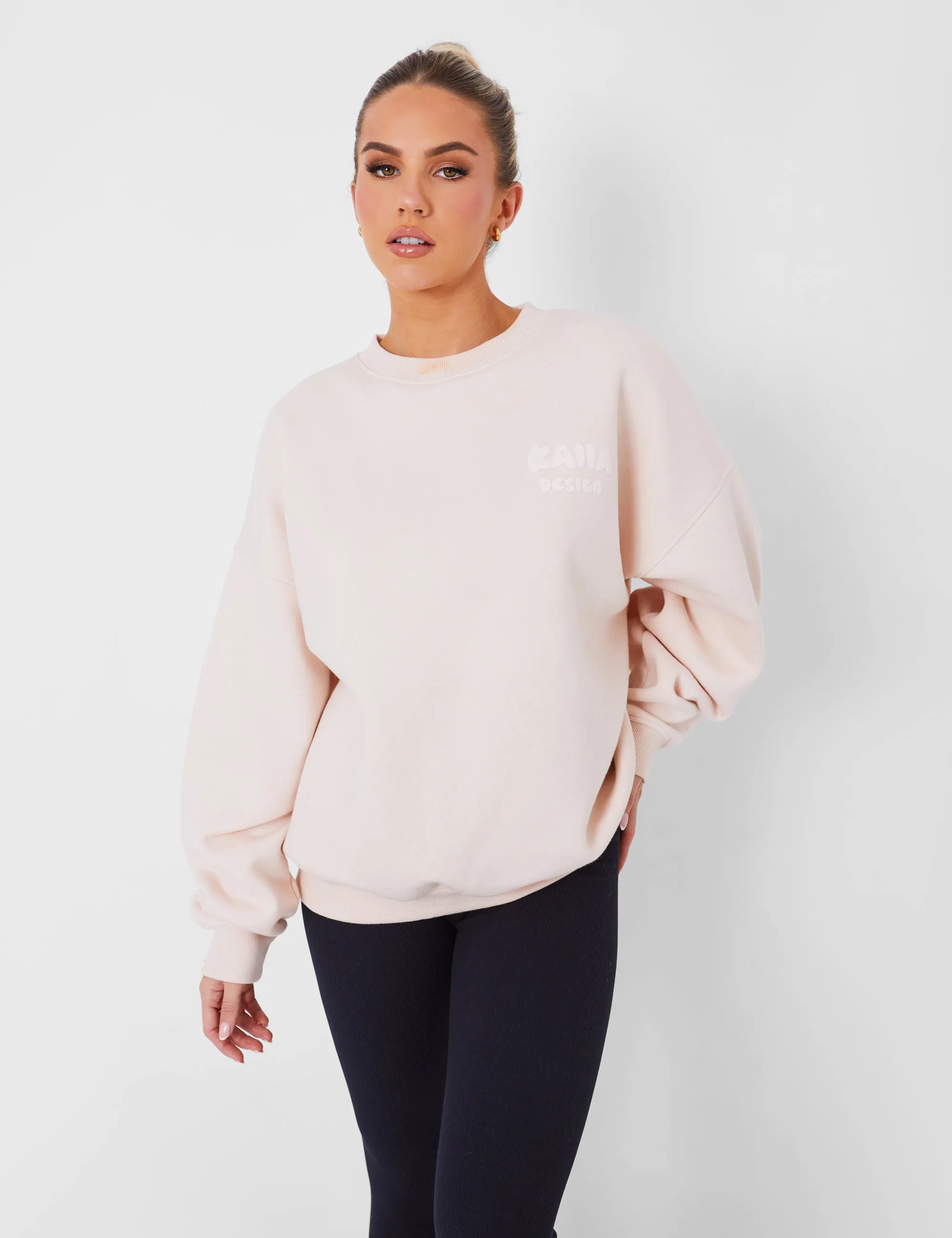 Kaiia Design Oversized Sweatshirt Pale Pink sold by Public Desire product image thumbnail 2