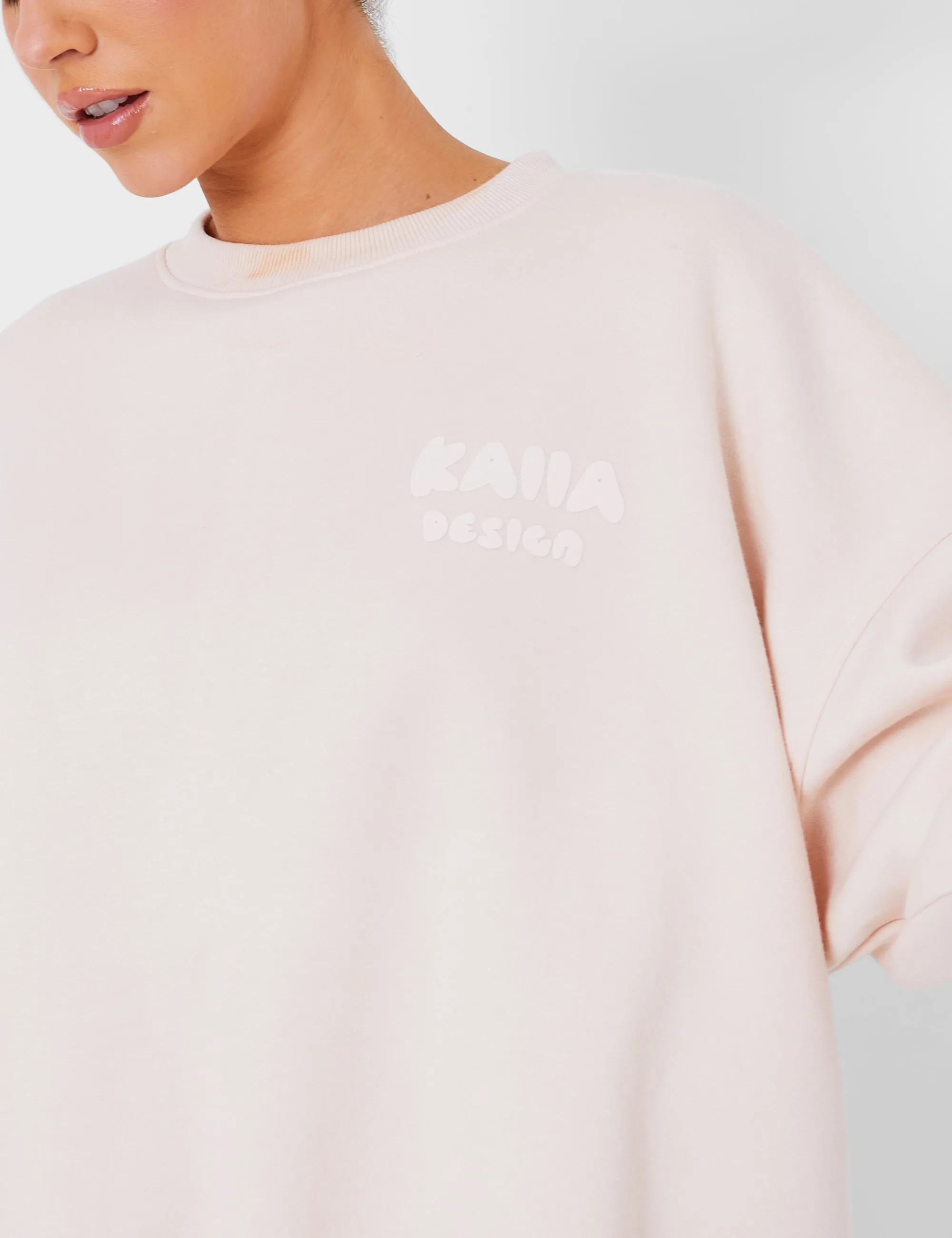 Kaiia Design Oversized Sweatshirt Pale Pink sold by Public Desire product image thumbnail 3