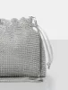 The Claudette Silver Diamante Draw String Crossbody Bag sold by Public Desire