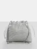 The Claudette Silver Diamante Draw String Crossbody Bag sold by Public Desire