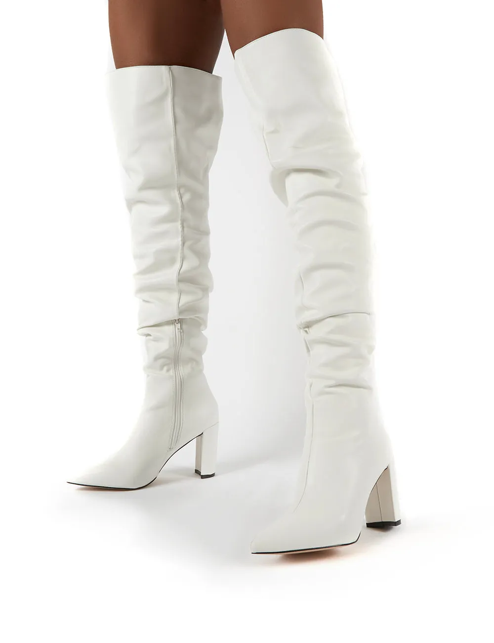 Theirs White PU Over the Knee Boots sold by Public Desire product image thumbnail 2