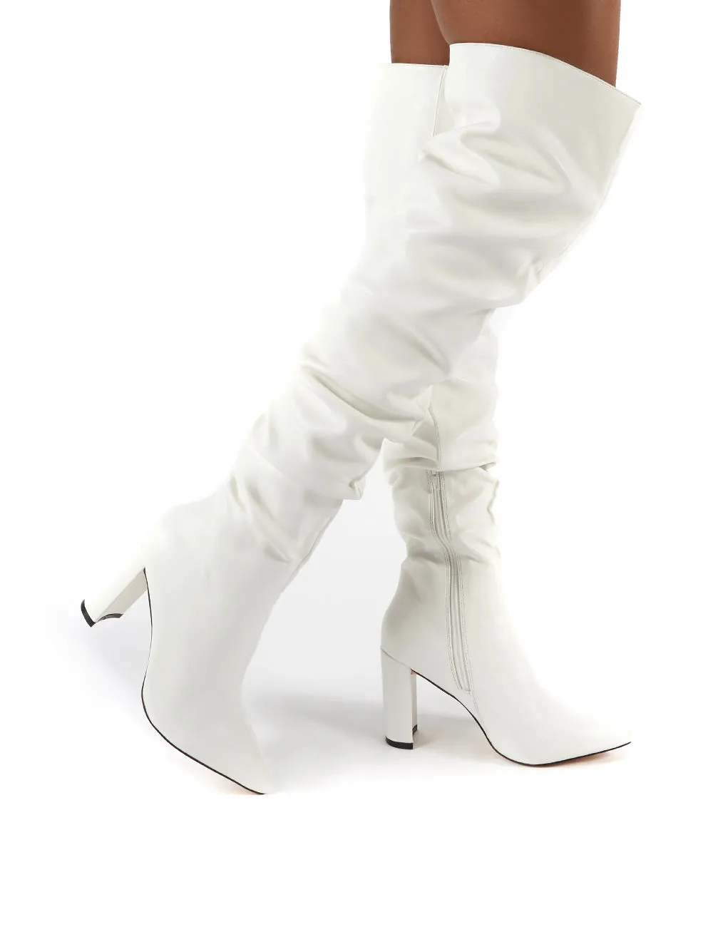 Theirs White PU Over the Knee Boots sold by Public Desire product image thumbnail 3