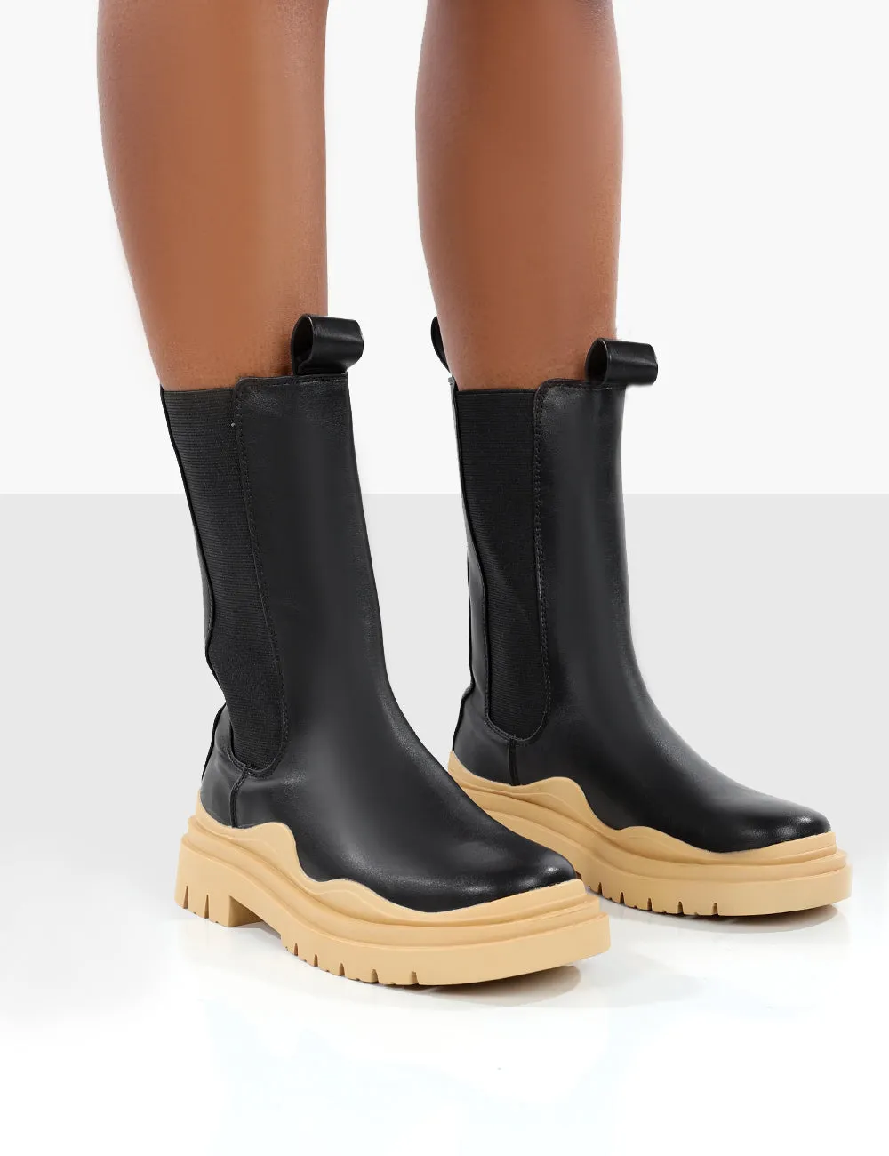 Oakley Black and Butter Platform Chunky Sole Ankle Boots sold by Public Desire