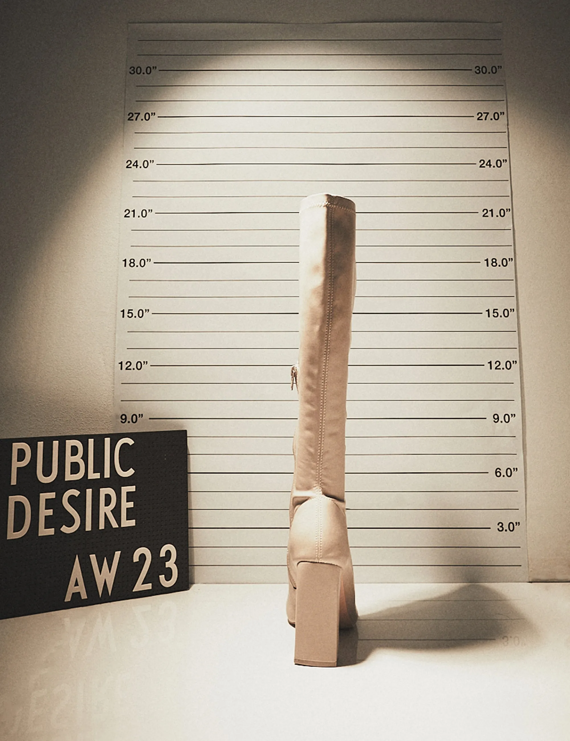 Christina Nude Pu Pointed Toe Block Heel Knee High Boots sold by Public Desire product image thumbnail 5