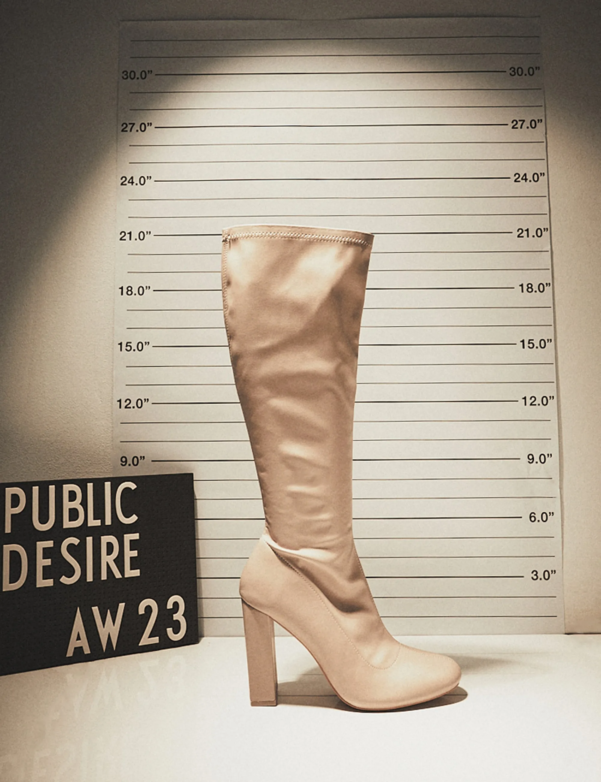 Christina Nude Pu Pointed Toe Block Heel Knee High Boots sold by Public Desire product image thumbnail 2