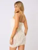 Ruffle Detail Bandeau Mini Dress Cream sold by Public Desire