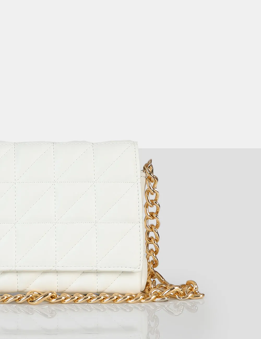 The Kahlo White Gold Chain Shoulder Mini Bag sold by Public Desire product image thumbnail 3