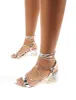 Kiwi Silver Lace Up Clear Perspex Block Heels sold by Public Desire