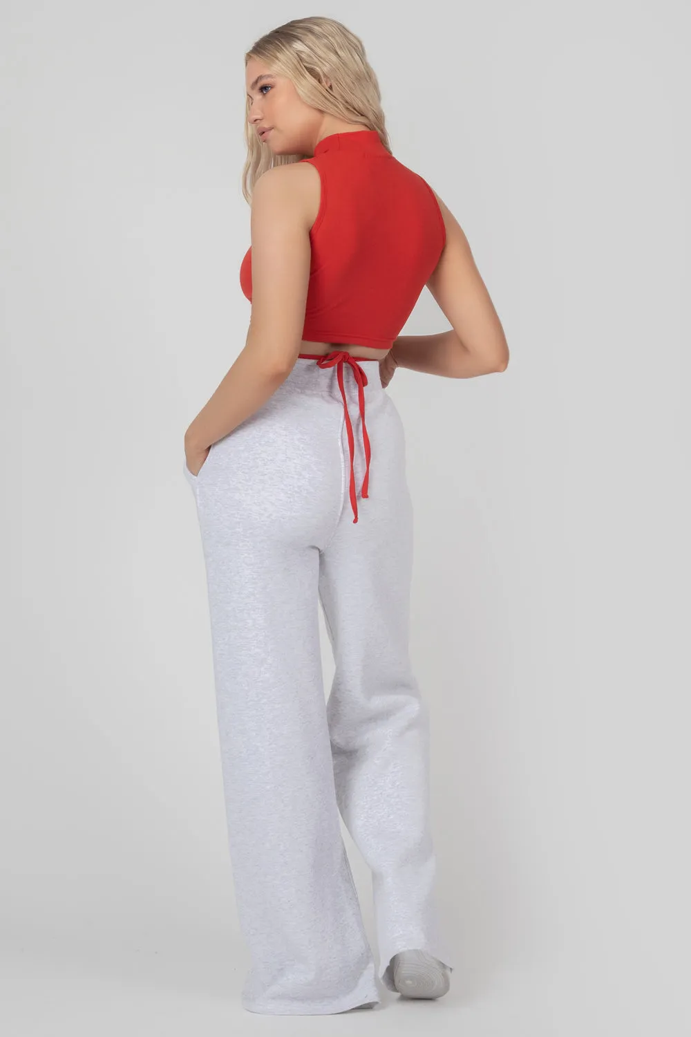 High Neck Strappy Waist Crop Top Red sold by Public Desire product image thumbnail 4