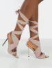 Huni Nude Ribbon Tie Up Gold Stiletto Heels sold by Public Desire