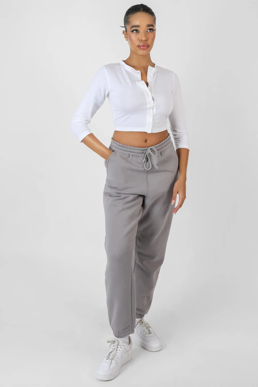 Oversized Drawstring Joggers Grey sold by Public Desire product image thumbnail 3