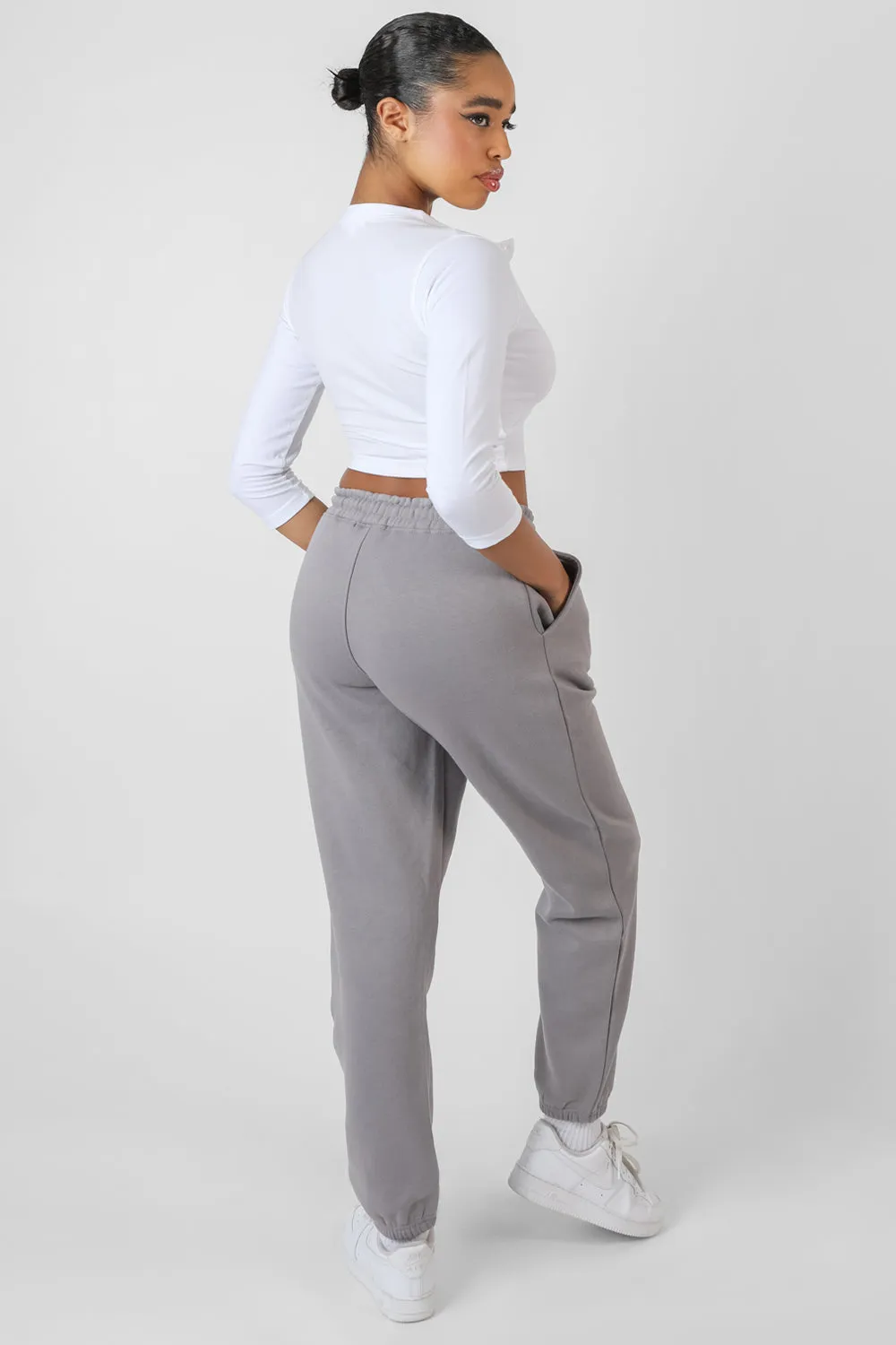 Oversized Drawstring Joggers Grey sold by Public Desire product image thumbnail 4