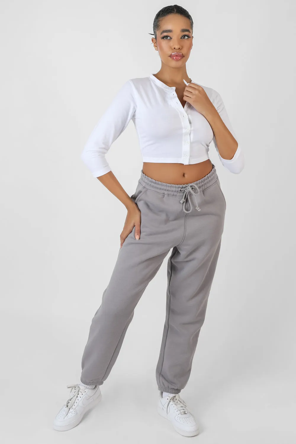 Oversized Drawstring Joggers Grey sold by Public Desire